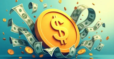 A person organizing finances with a notebook, calculator, and cash, symbolizing a positive money mindset and financial growth.