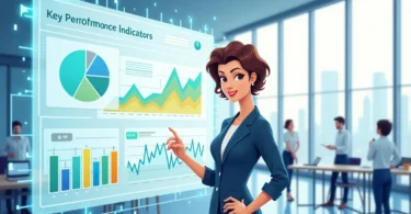 A chart showing key performance indicators (KPIs) for goal tracking and business performance
