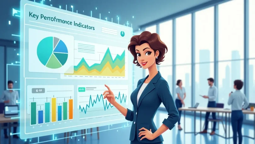 A chart showing key performance indicators (KPIs) for goal tracking and business performance