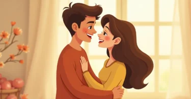 Couple showing affection with a loving hug as part of how to love your husband physically