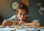 Stop procrastinating – a person breaking free from distractions and focusing on work with determination.