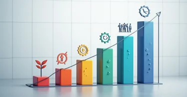 Business analytics dashboard showing important metrics for measuring company success.