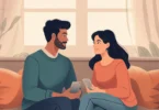 Couple sitting together talking warmly, representing couples communication intimacy and emotional connection in a healthy relationship.