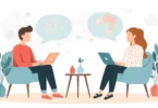 Couples therapy for communication showing a couple talking calmly with a therapist, improving emotional connection and relationship skills