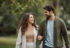 Happy couple practicing healthy relationship habits through communication and quality time.